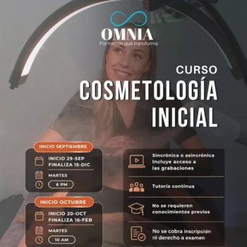 COSMETOLOGÍA INICIAL - Inicios Septiembre / Octubre