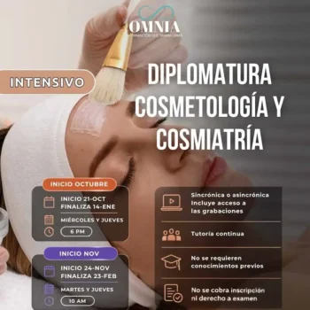 DIPLOMATURA EN COSMETOLOGÍA Y COSMIATRÍA INTENSIVO - Inicios Octubre / Noviembre